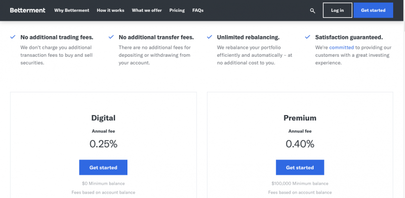 betterment fees